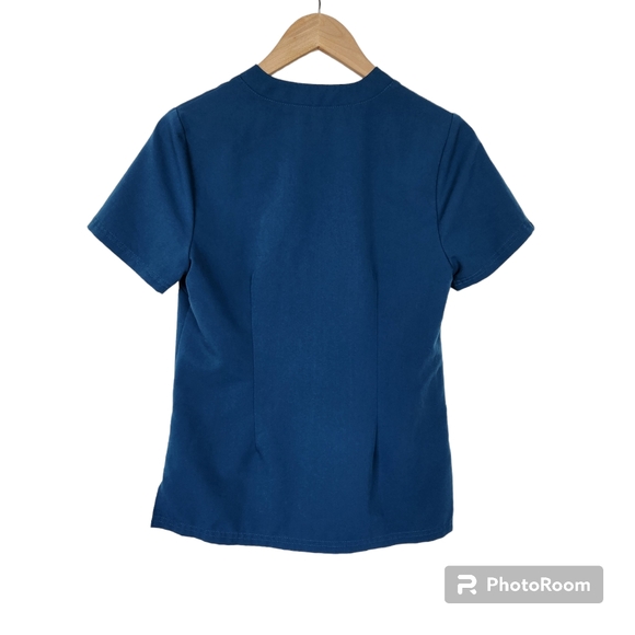 Jaanuu Relaxed Three Pocket Short Sleeve Scrub Top Teal Blue Green Sz S - Picture 10 of 10